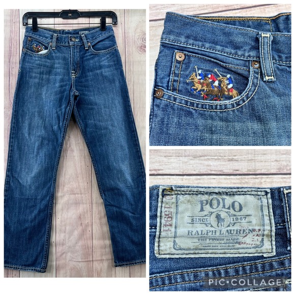 Polo Ralph Lauren Other - Polo Ralph Lauren Kids Jeans Blue‎ Embroidered Pocket Size 12